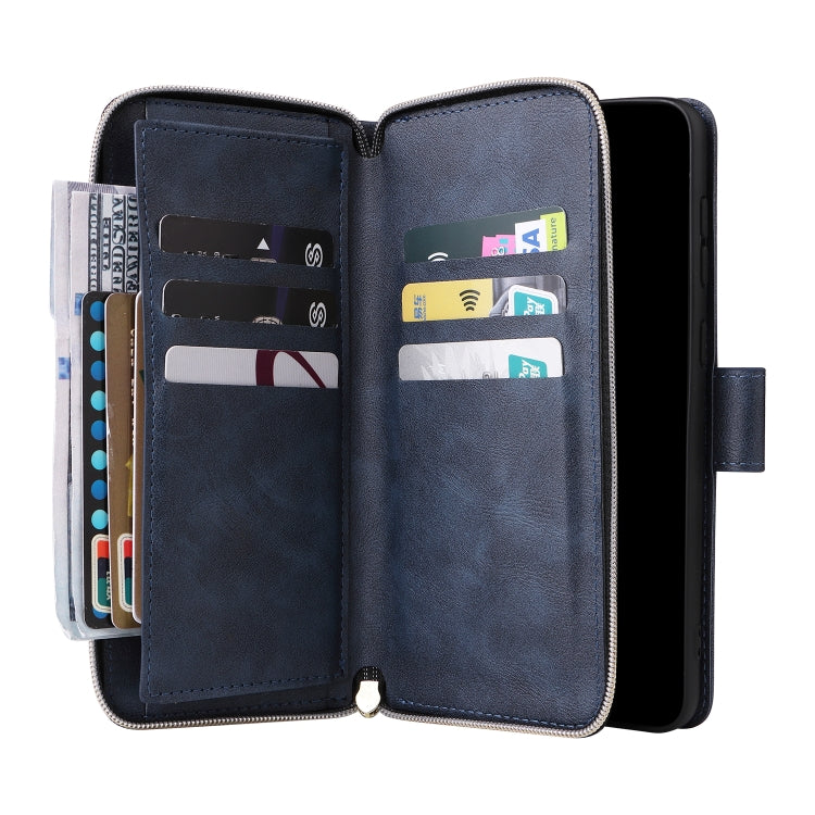 For Samsung Galaxy A23 9 Card Slots Zipper Wallet Bag Leather Phone Case