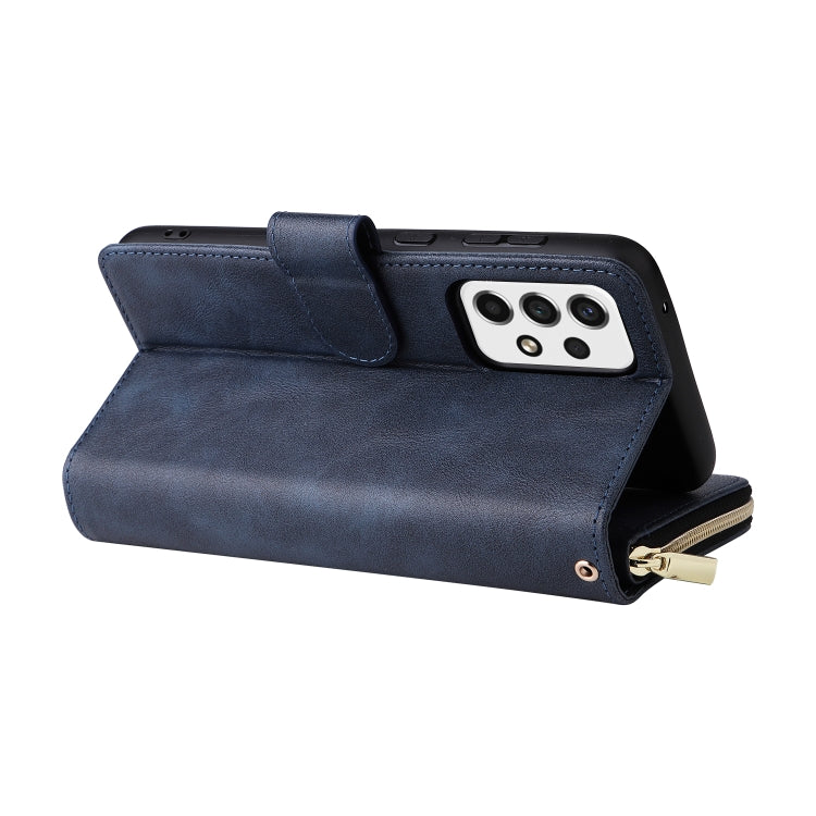 For Samsung Galaxy A23 9 Card Slots Zipper Wallet Bag Leather Phone Case