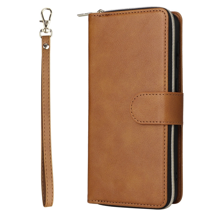 For Samsung Galaxy A23 9 Card Slots Zipper Wallet Bag Leather Phone Case