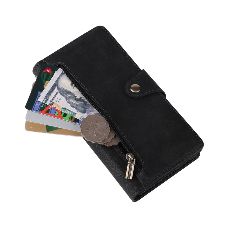 For Samsung Galaxy Note20 Rivet Buckle 9 Cards Three Fold Leather Phone Case