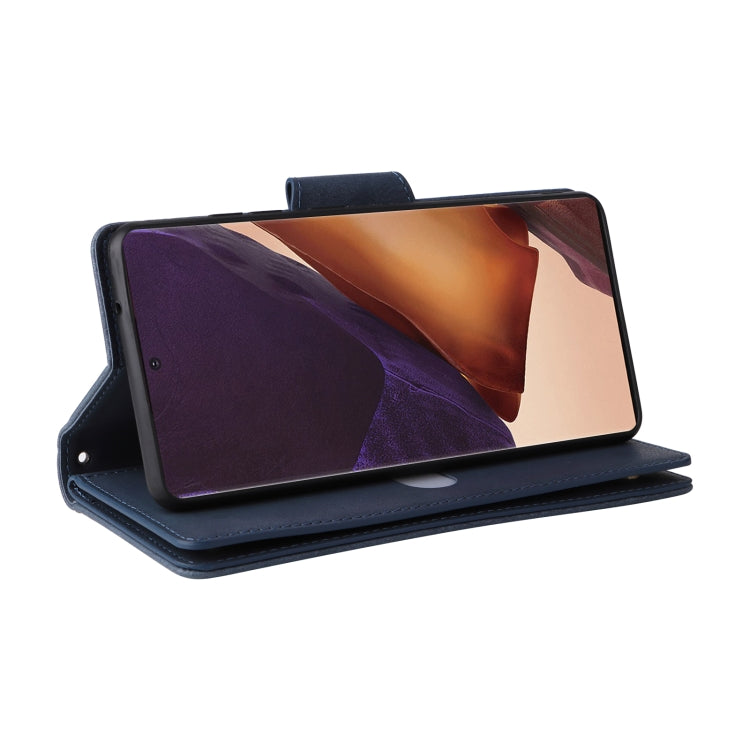 For Samsung Galaxy Note20 Rivet Buckle 9 Cards Three Fold Leather Phone Case