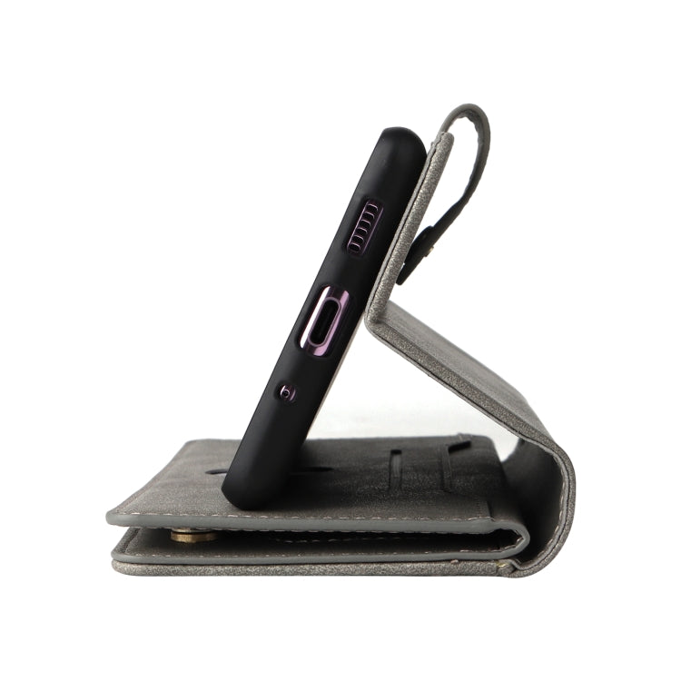 For Samsung Galaxy Note20 Rivet Buckle 9 Cards Three Fold Leather Phone Case