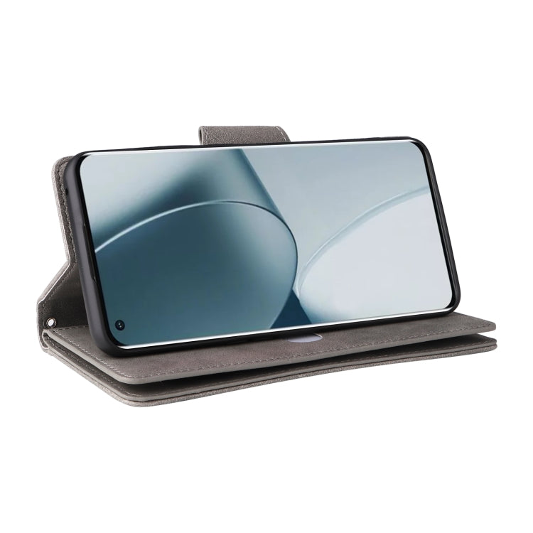 For OnePlus 10 Pro 5G Rivet Buckle 9 Cards Three Fold Leather Phone Case