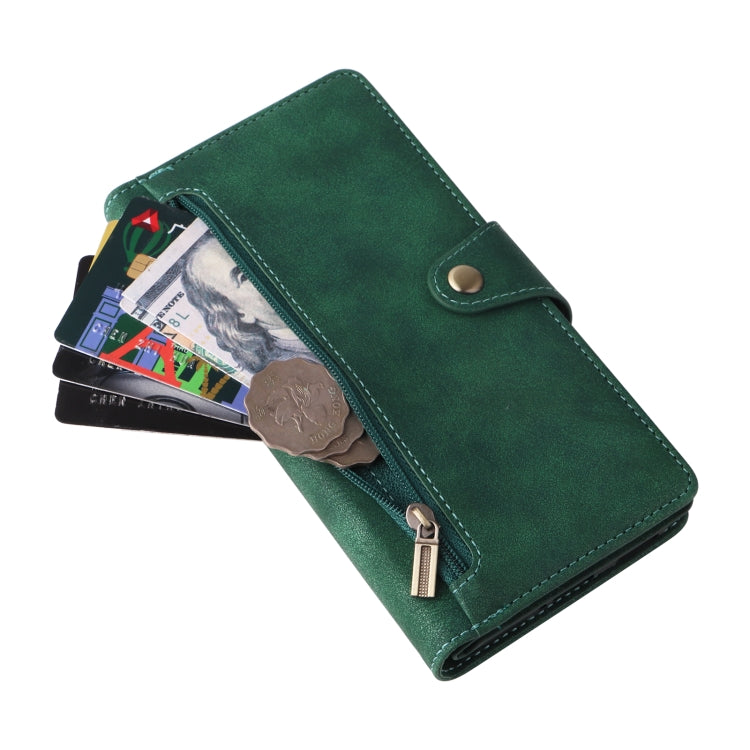 For OnePlus 10 Pro 5G Rivet Buckle 9 Cards Three Fold Leather Phone Case