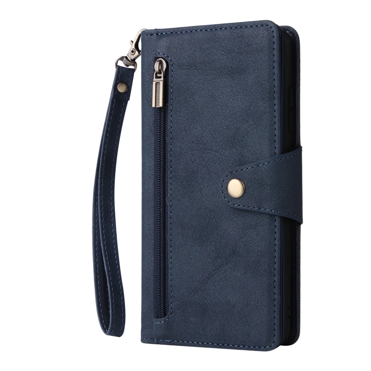 For Samsung Galaxy A23 4G Rivet Buckle 9 Cards Three Fold Leather Phone Case