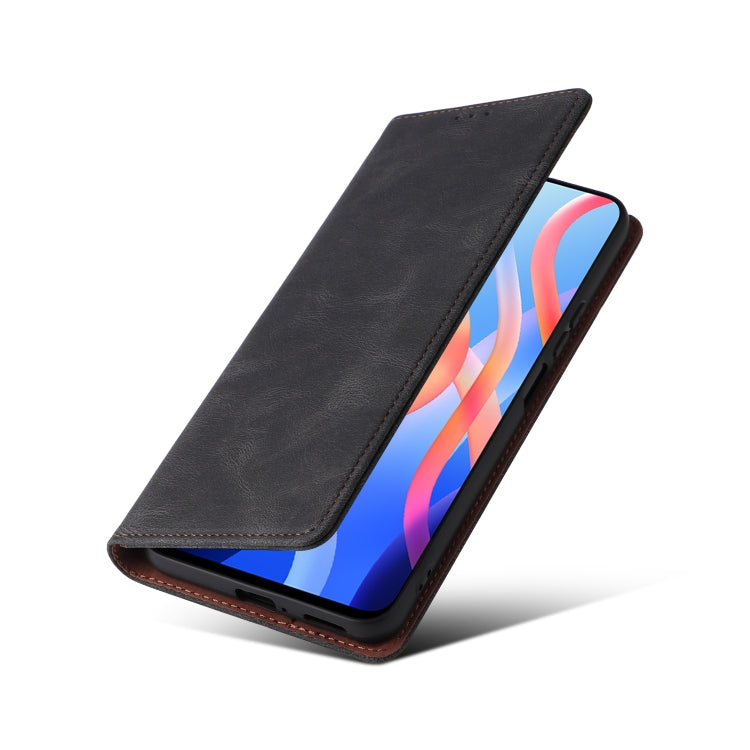 For Xiaomi Redmi Note 11 4G International Simple Suction Closure Leather Phone Case