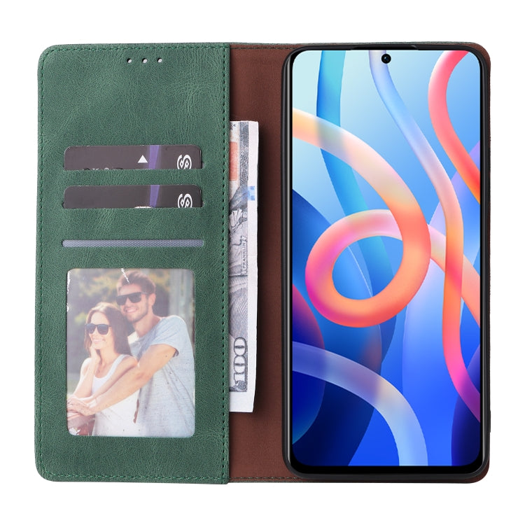 For Xiaomi Redmi Note 11 4G International Simple Suction Closure Leather Phone Case