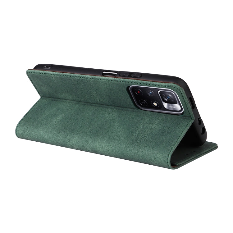 For Xiaomi Redmi Note 11 4G International Simple Suction Closure Leather Phone Case