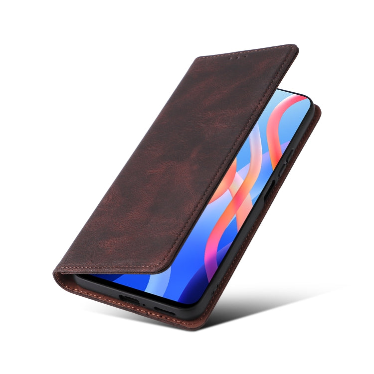 For Xiaomi Redmi Note 11 4G International Simple Suction Closure Leather Phone Case