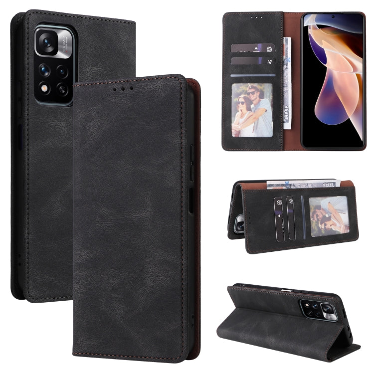 For Xiaomi Redmi Note 11 Pro Simple Suction Closure Leather Phone Case