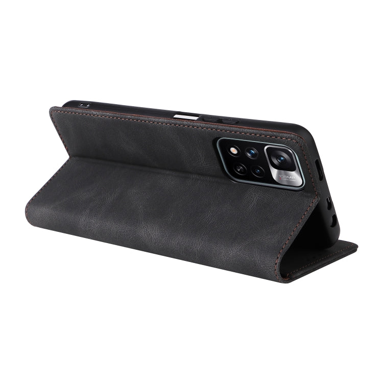 For Xiaomi Redmi Note 11 Pro Simple Suction Closure Leather Phone Case