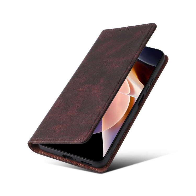 For Xiaomi Redmi Note 11 Pro Simple Suction Closure Leather Phone Case