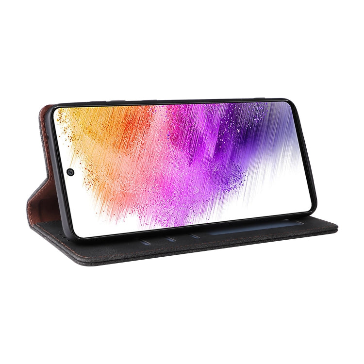 For Samsung Galaxy A73 5G Simple Suction Closure Leather Phone Case