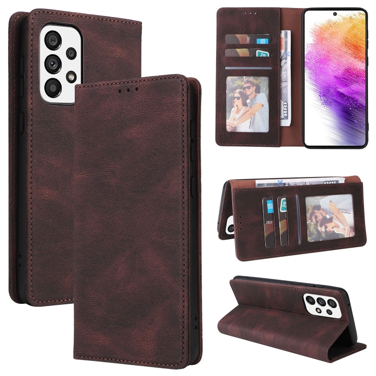 For Samsung Galaxy A73 5G Simple Suction Closure Leather Phone Case