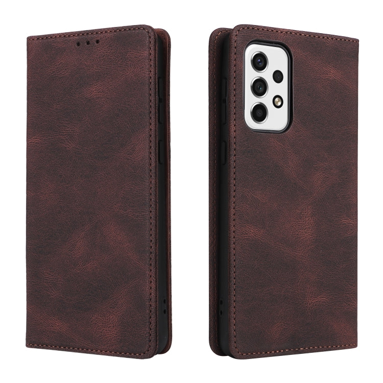 For Samsung Galaxy A73 5G Simple Suction Closure Leather Phone Case