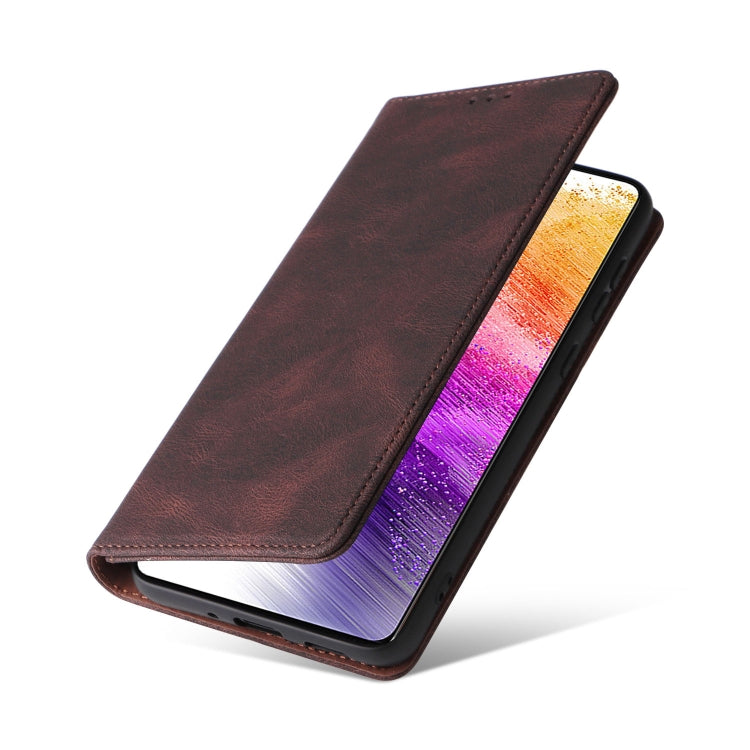 For Samsung Galaxy A73 5G Simple Suction Closure Leather Phone Case