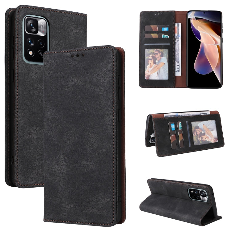 For Xiaomi Redmi Note 11 Pro 5G Simple Suction Closure Leather Phone Case