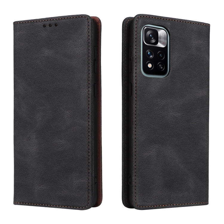 For Xiaomi Redmi Note 11 Pro 5G Simple Suction Closure Leather Phone Case