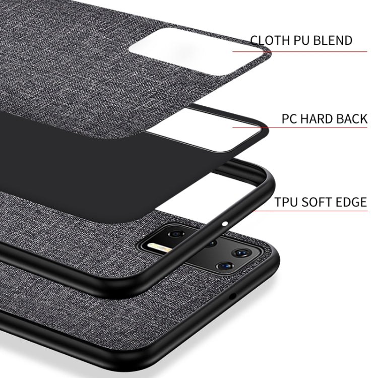 For Huawei P40 Shockproof Cloth Texture PC + TPU Protective Case