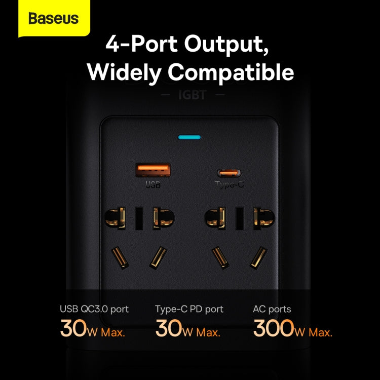 Baseus BS-CI30-02 300W IGBT Power Inverter 220V CN/EU(Black)