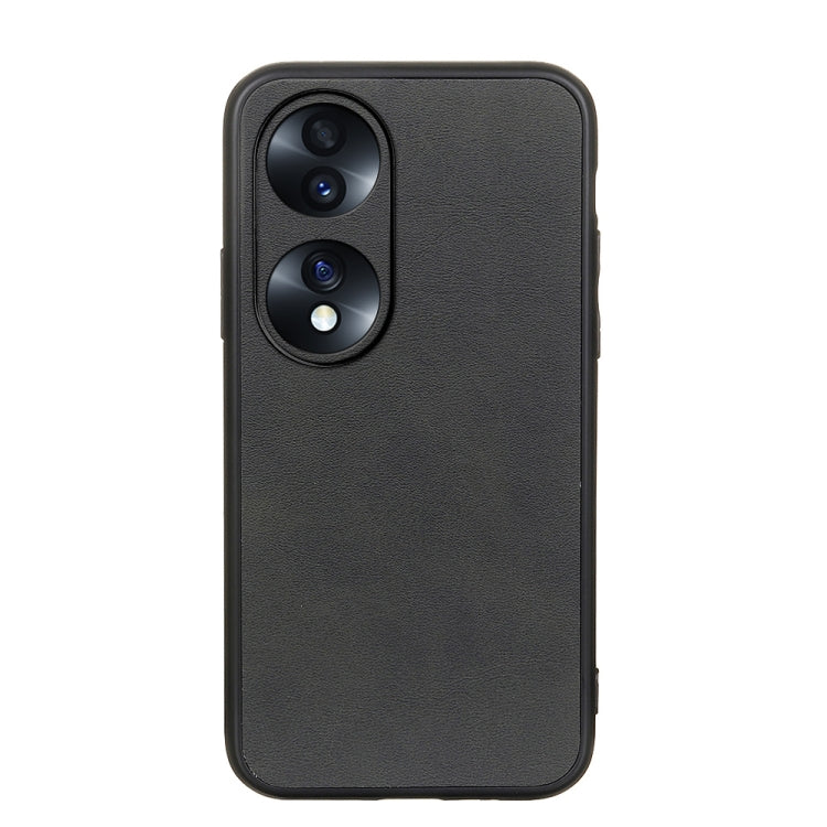 For Honor 70 Fine Hole Version  Two-color Cowhide Texture PU Shockproof Phone Case