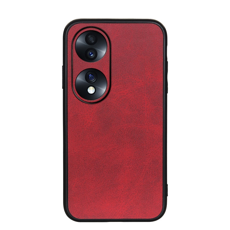 For Honor 70 Fine Hole Version  Two-color Cowhide Texture PU Shockproof Phone Case