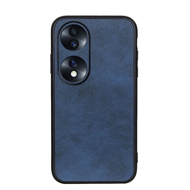 For Honor 70 Fine Hole Version  Two-color Cowhide Texture PU Shockproof Phone Case