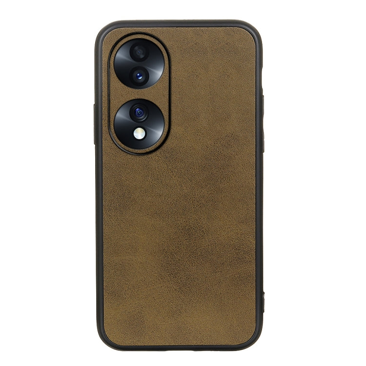 For Honor 70 Fine Hole Version  Two-color Cowhide Texture PU Shockproof Phone Case