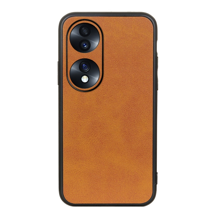 For Honor 70 Fine Hole Version  Two-color Cowhide Texture PU Shockproof Phone Case