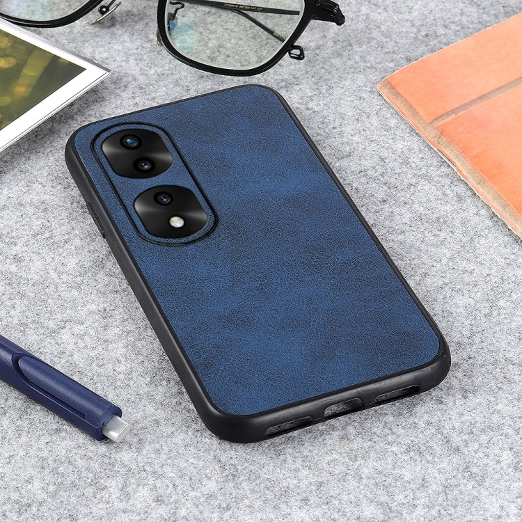For Honor 70 Pro Fine Hole Version Two-color Cowhide Texture PU Shockproof Phone Case