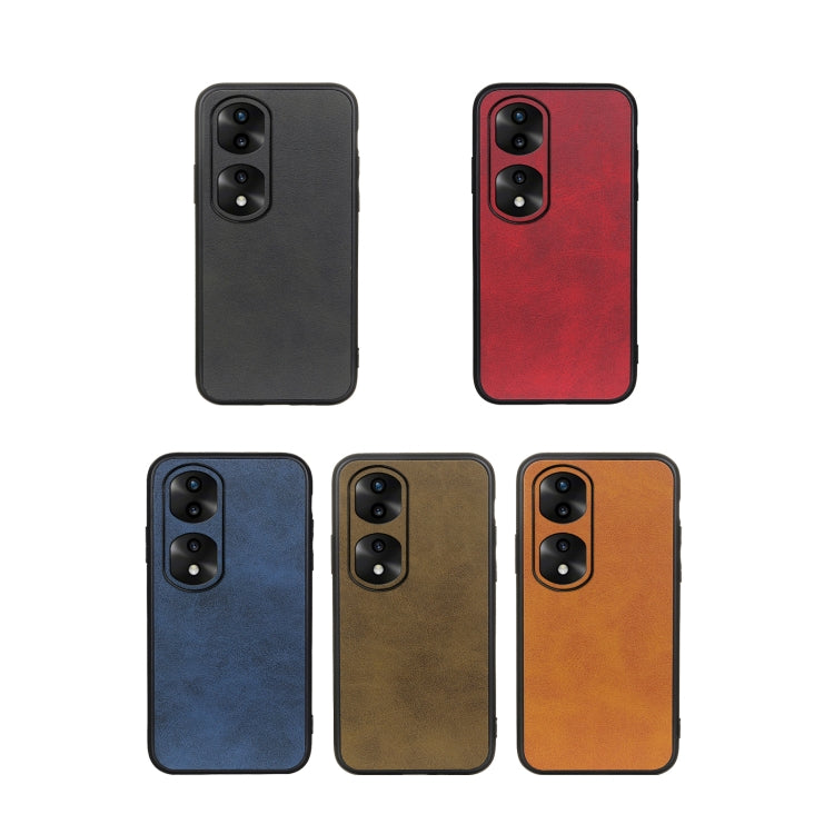 For Honor 70 Pro Fine Hole Version Two-color Cowhide Texture PU Shockproof Phone Case