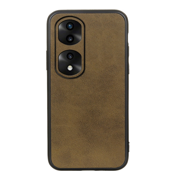 For Honor 70 Pro Fine Hole Version Two-color Cowhide Texture PU Shockproof Phone Case