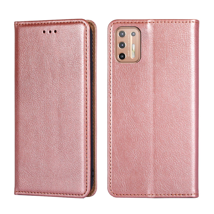 For Motorola Moto G9 Plus Pure Color Magnetic Leather Phone Case