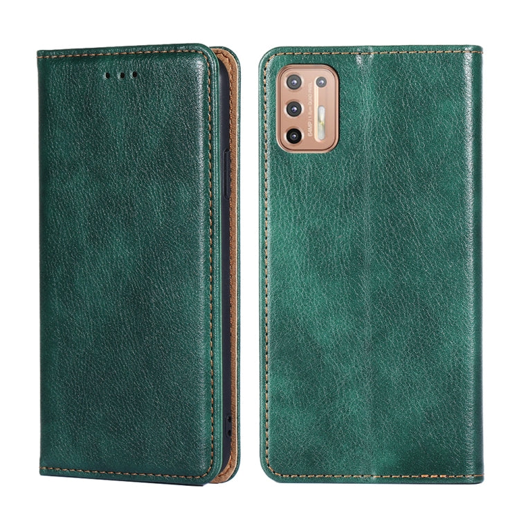 For Motorola Moto G9 Plus Pure Color Magnetic Leather Phone Case