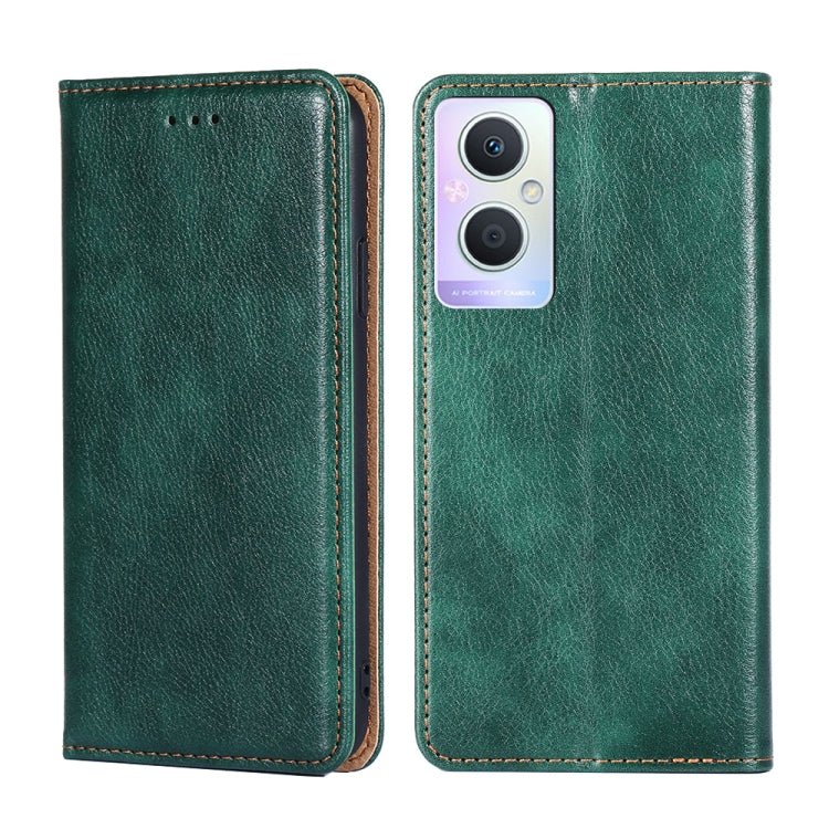 For OPPO A96 5G Pure Color Magnetic Leather Phone Case