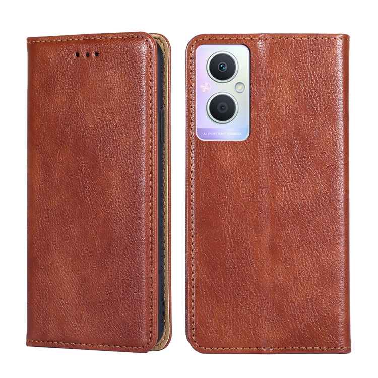 For OPPO A96 5G Pure Color Magnetic Leather Phone Case