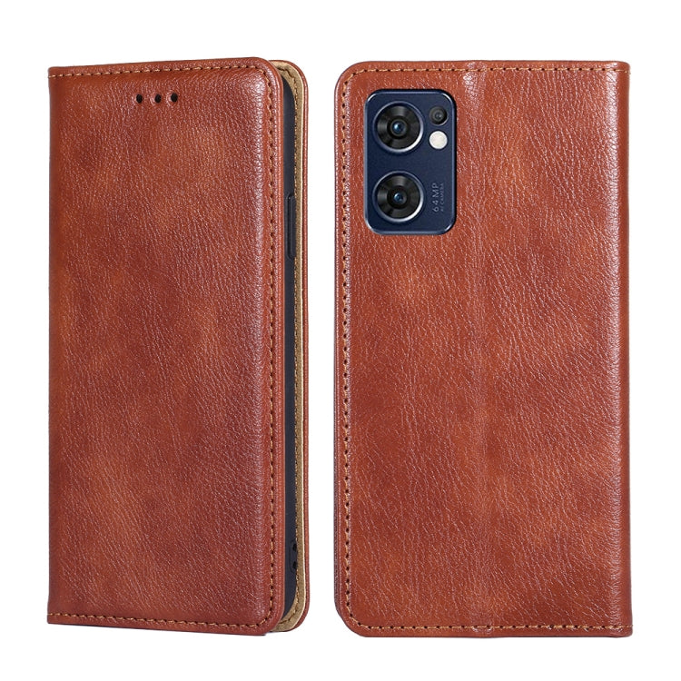 For OPPO Reno7 5G Global / Find X5 Lite Pure Color Magnetic Leather Phone Case