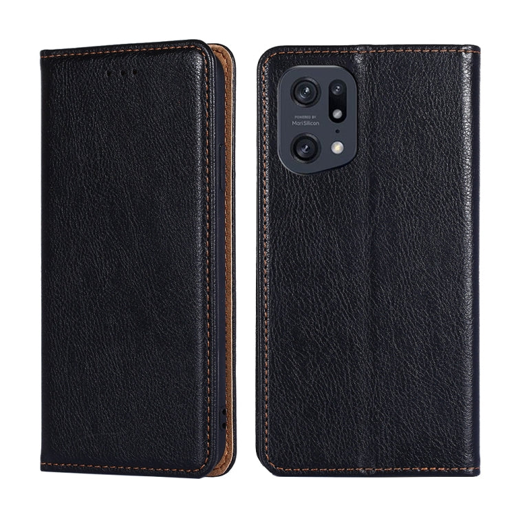 For OPPO Find X5 Pro Pure Color Magnetic Leather Phone Case