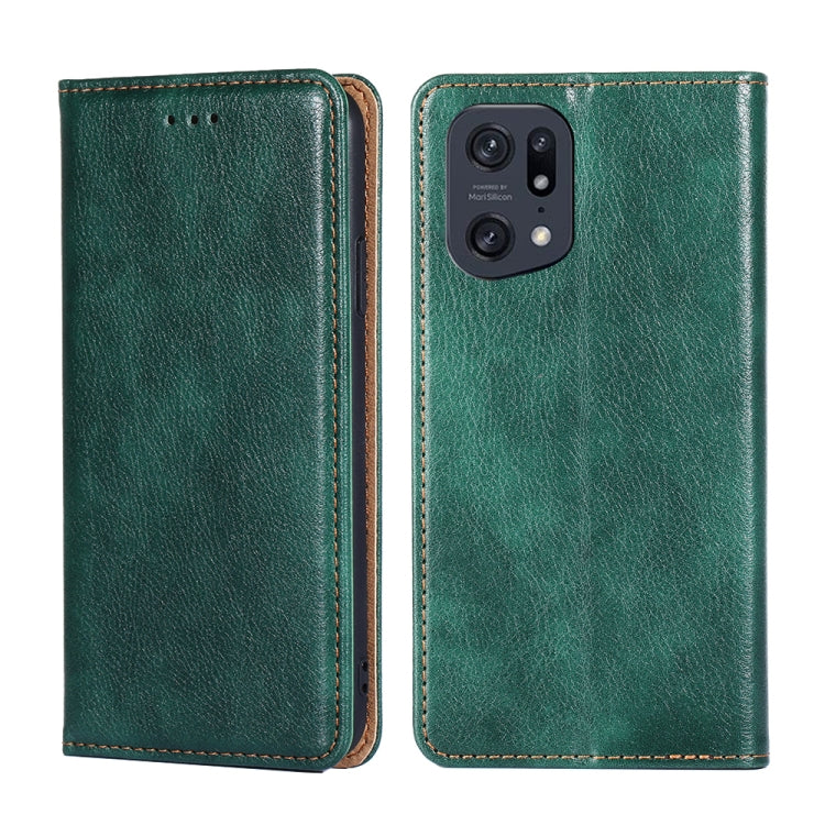 For OPPO Find X5 Pro Pure Color Magnetic Leather Phone Case