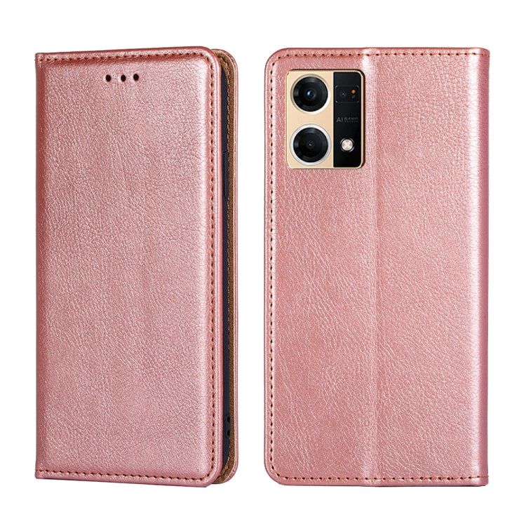 For OPPO Reno7 4G / F21 Pro 4G Pure Color Magnetic Leather Phone Case