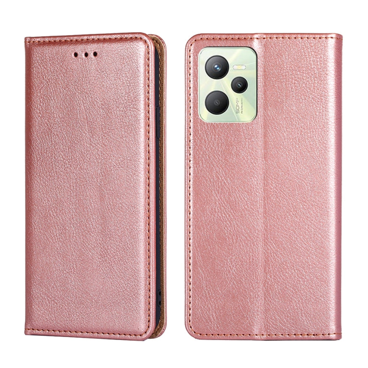 For OPPO Realme C35 Pure Color Magnetic Leather Phone Case