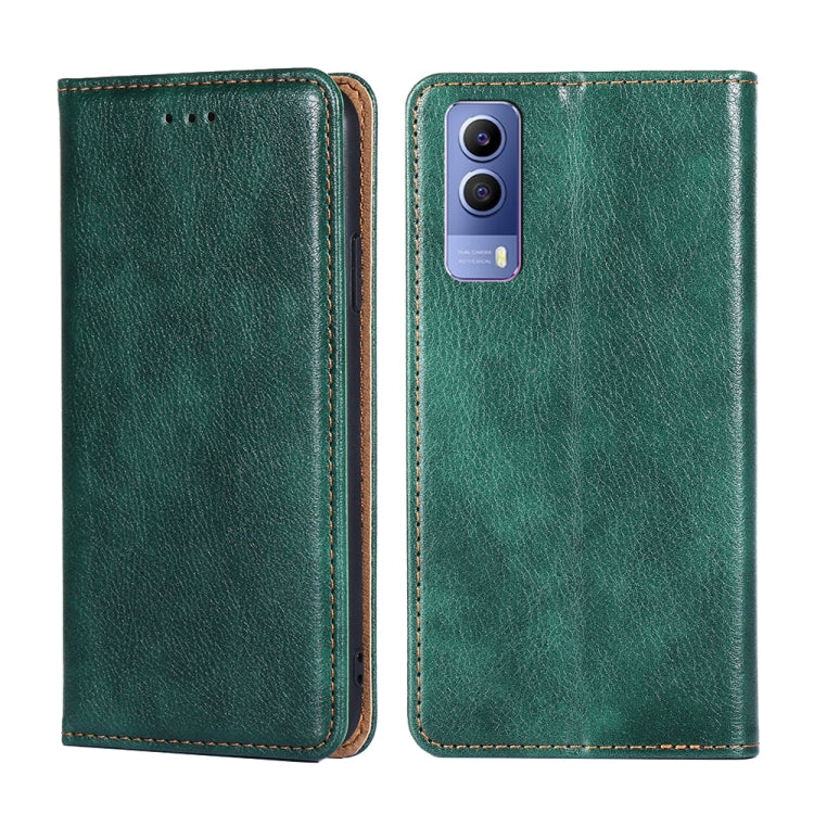 For vivo Y53s 5G / iQOO Z5X / T1X Pure Color Magnetic Leather Phone Case