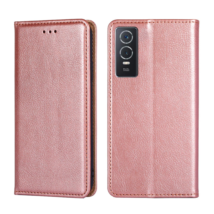 For vivo Y76S / Y74S Pure Color Magnetic Leather Phone Case
