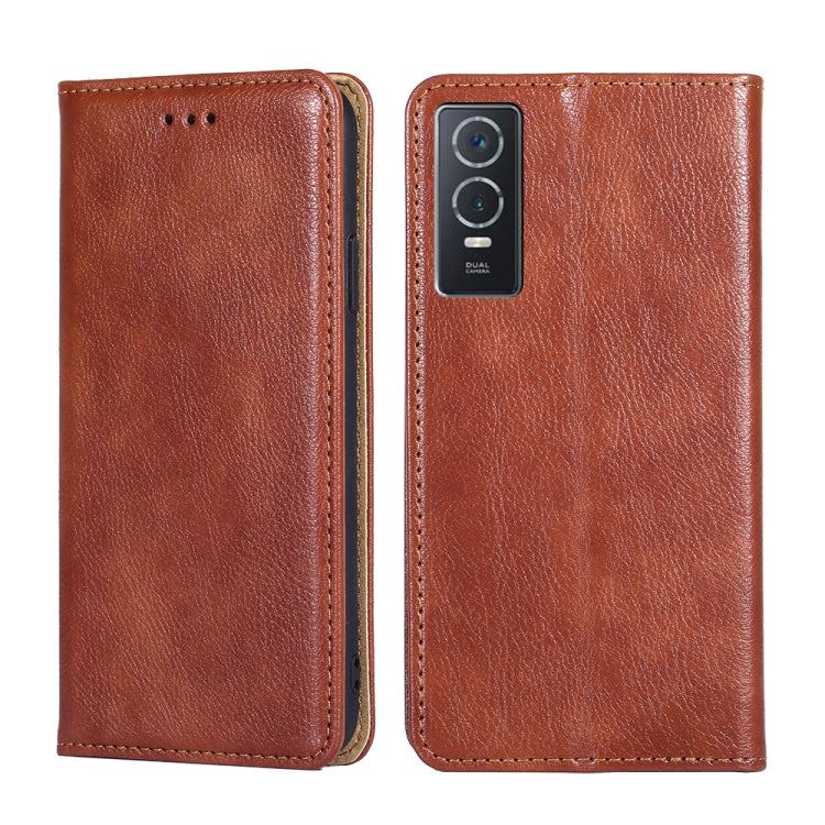 For vivo Y76S / Y74S Pure Color Magnetic Leather Phone Case