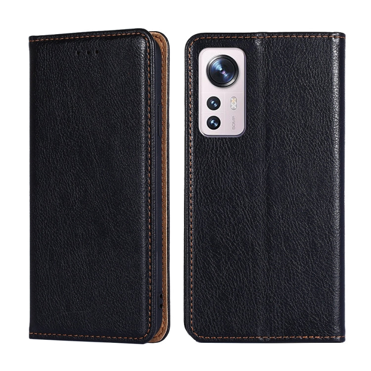 For Xiaomi 12 Pro Pure Color Magnetic Leather Phone Case
