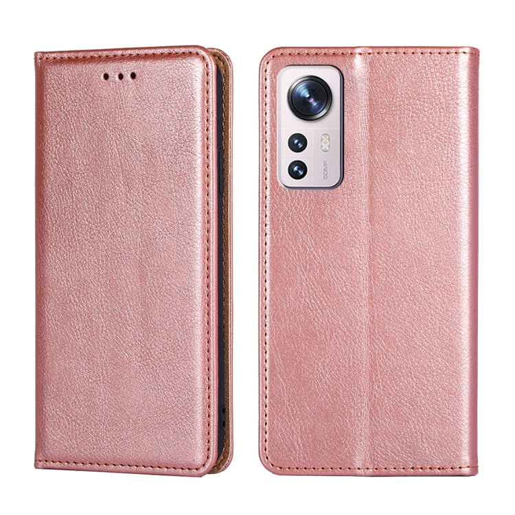 For Xiaomi 12 Pro Pure Color Magnetic Leather Phone Case