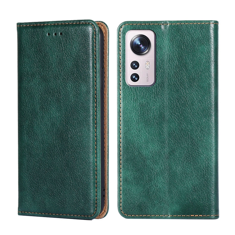 For Xiaomi 12 Pro Pure Color Magnetic Leather Phone Case