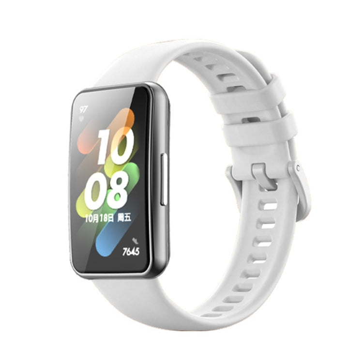 For Huawei Band 7 / Honor Band 7 Pure Color Silicone Watch Band
