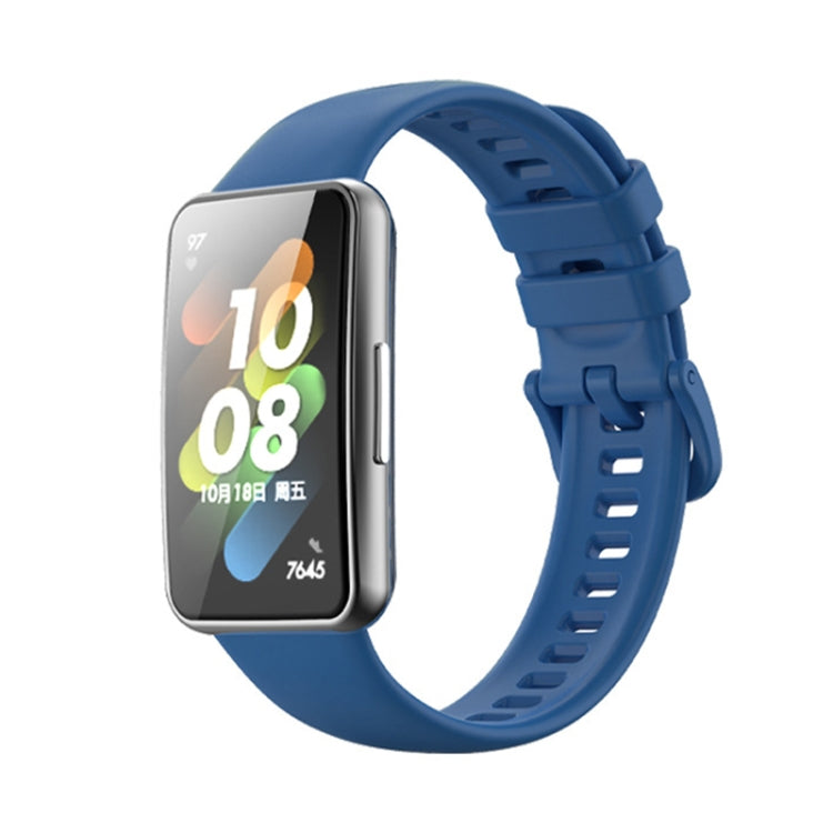 For Huawei Band 7 / Honor Band 7 Pure Color Silicone Watch Band