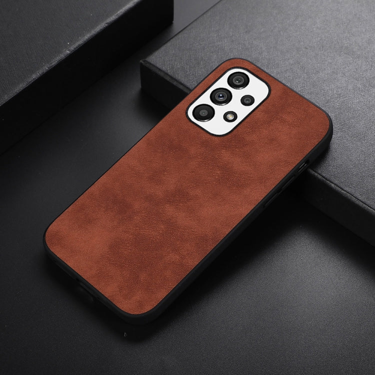 For Samsung Galaxy A23 4G Morocco Texture PU+TPU+PC Shockproof Phone Case